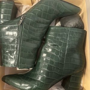 Marc fisher dark green moto boots
